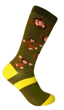 Bamboo Monkey Crew Socks - Colmena 